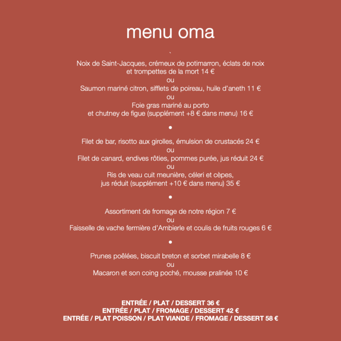 Menu Oma