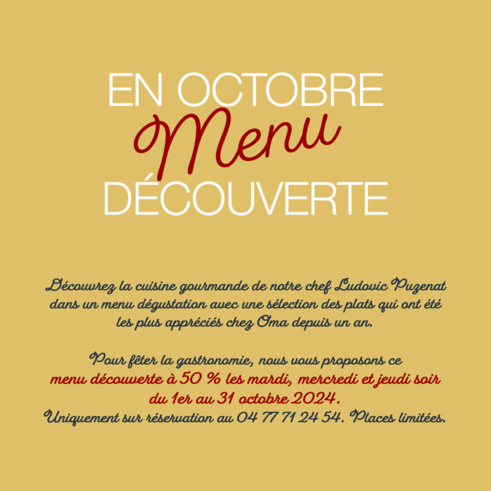 Menu découverte 50%